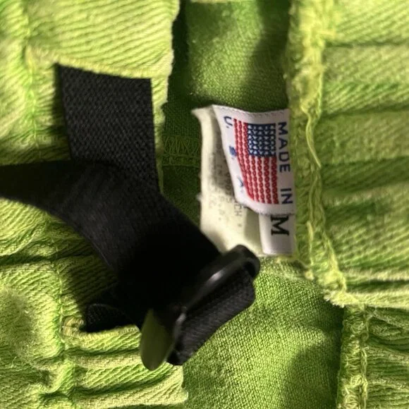 VTG Gramicci Belted Hemp Shorts Medium Lime / Neon Green NICE Made In USA - Picture 3 of 4